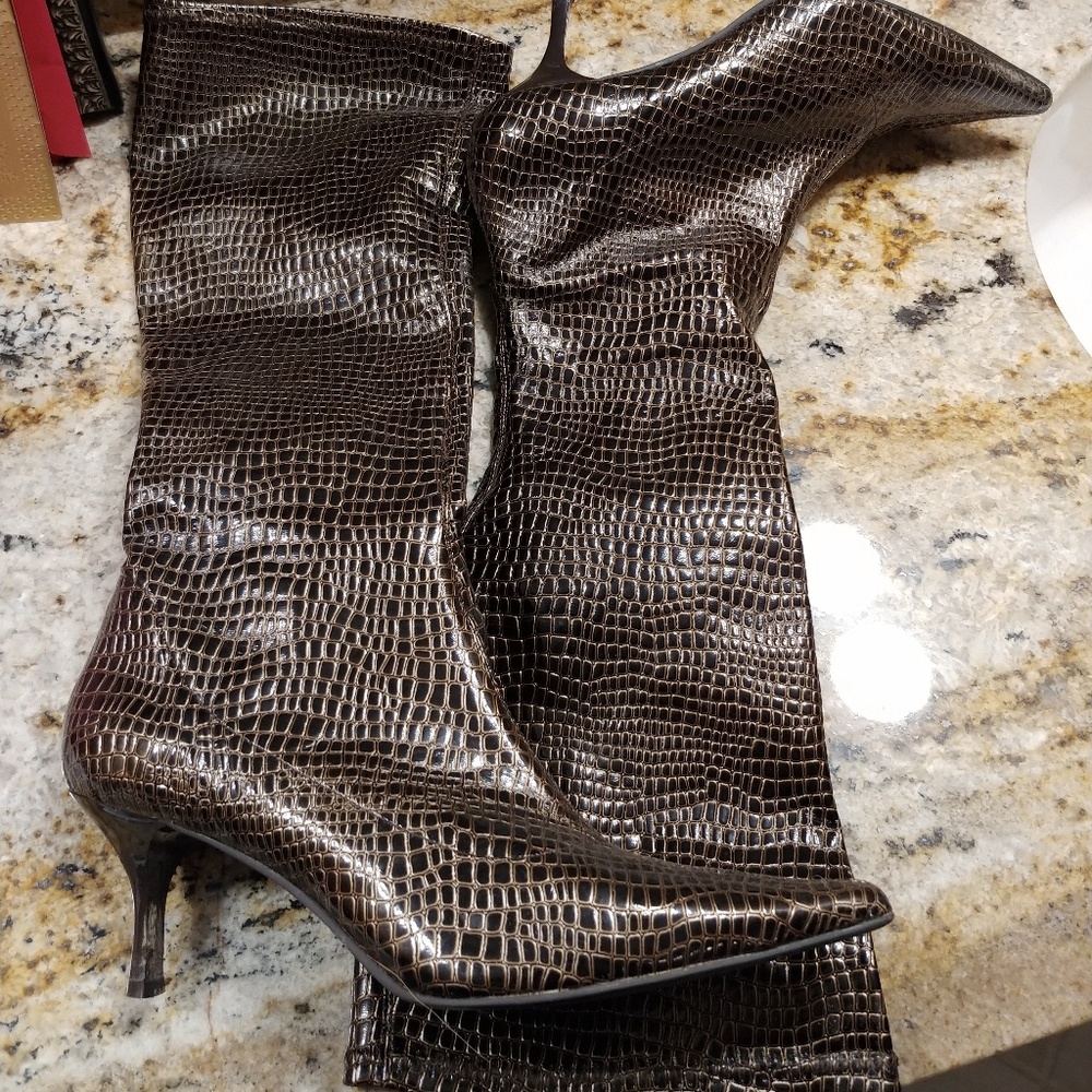 Snake Print Boots 8.5